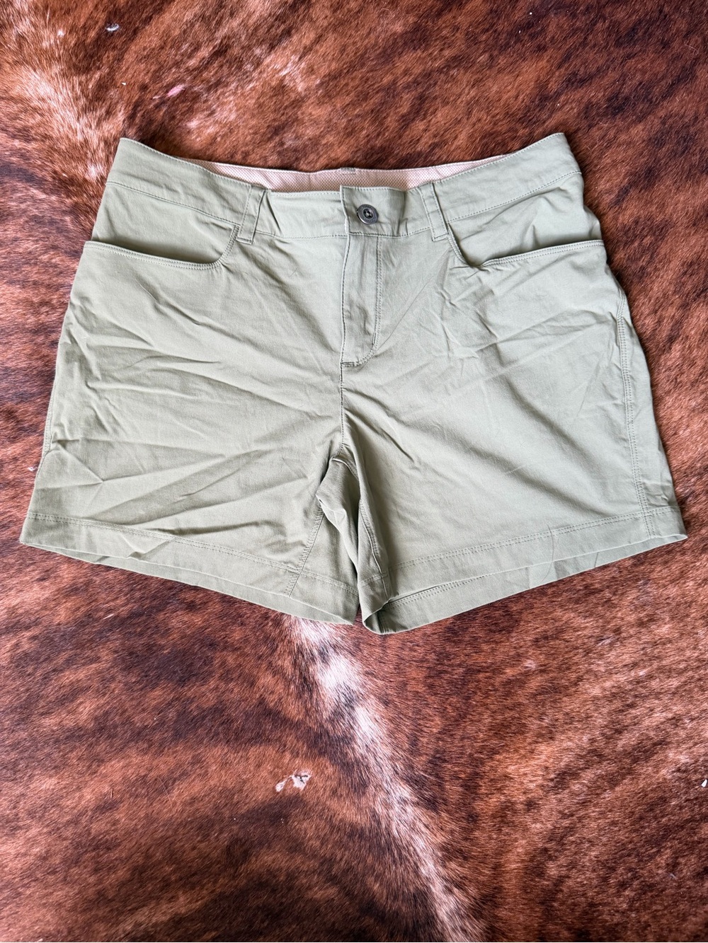Patagonia Light Olive Outdoor Stretch Bermuda Shorts